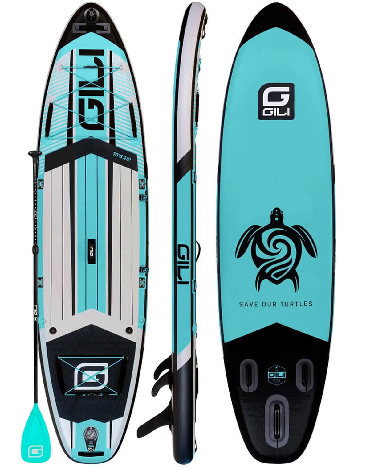 GILI 10'6 AIR Inflatable Paddle Board Save The Turtles