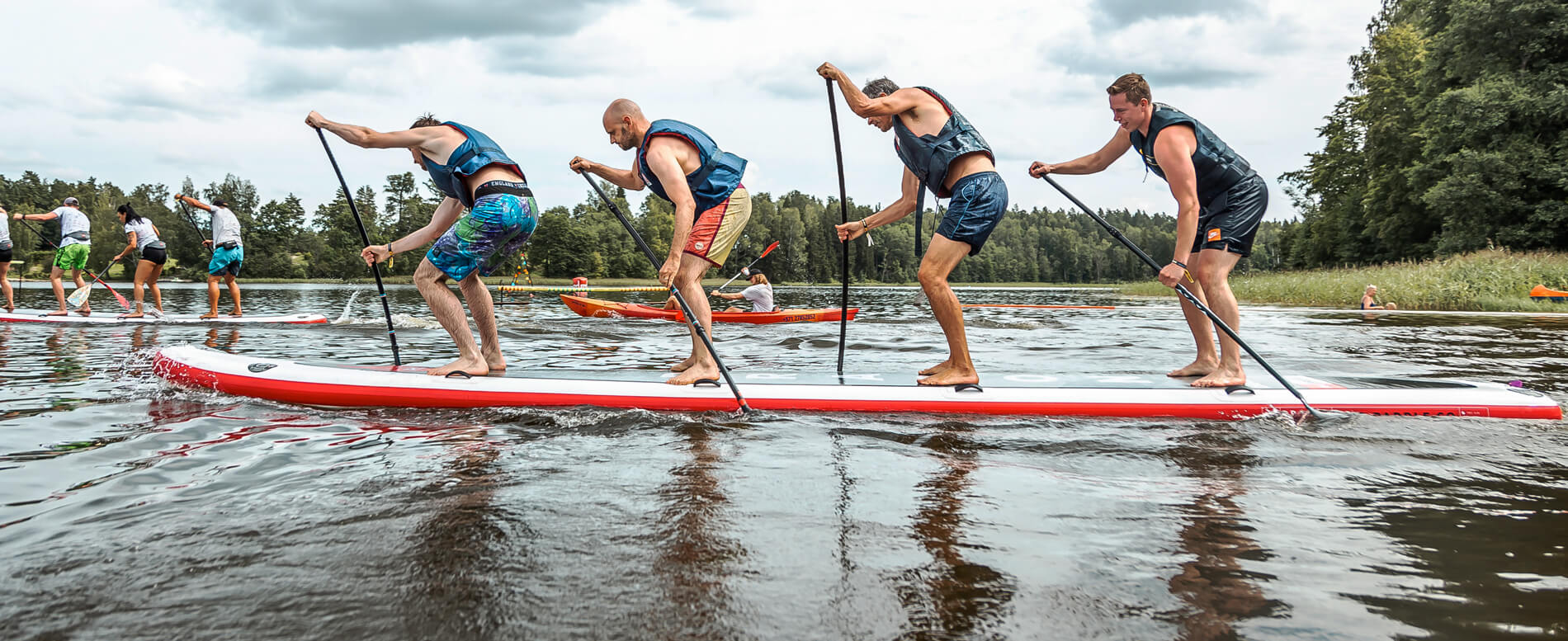 SUP racing on a river